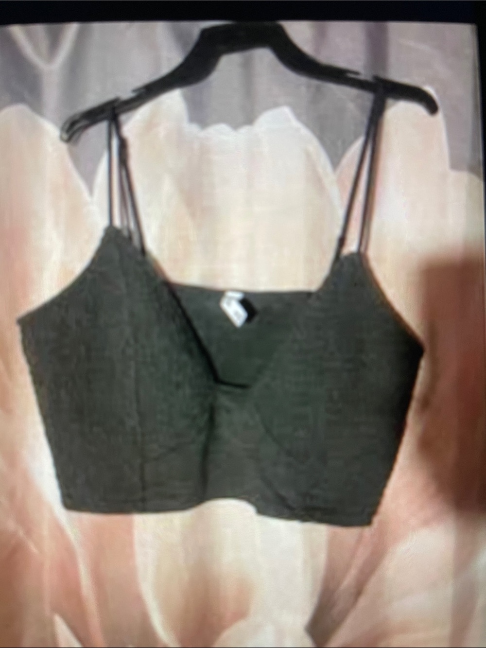 Zenana Outfitters Black Ribbed Cropped Bralette NWOTS